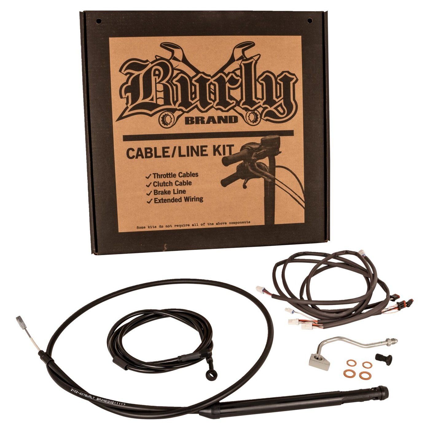 Burly Burly, Apehanger Cable/Line Kit 14". Black