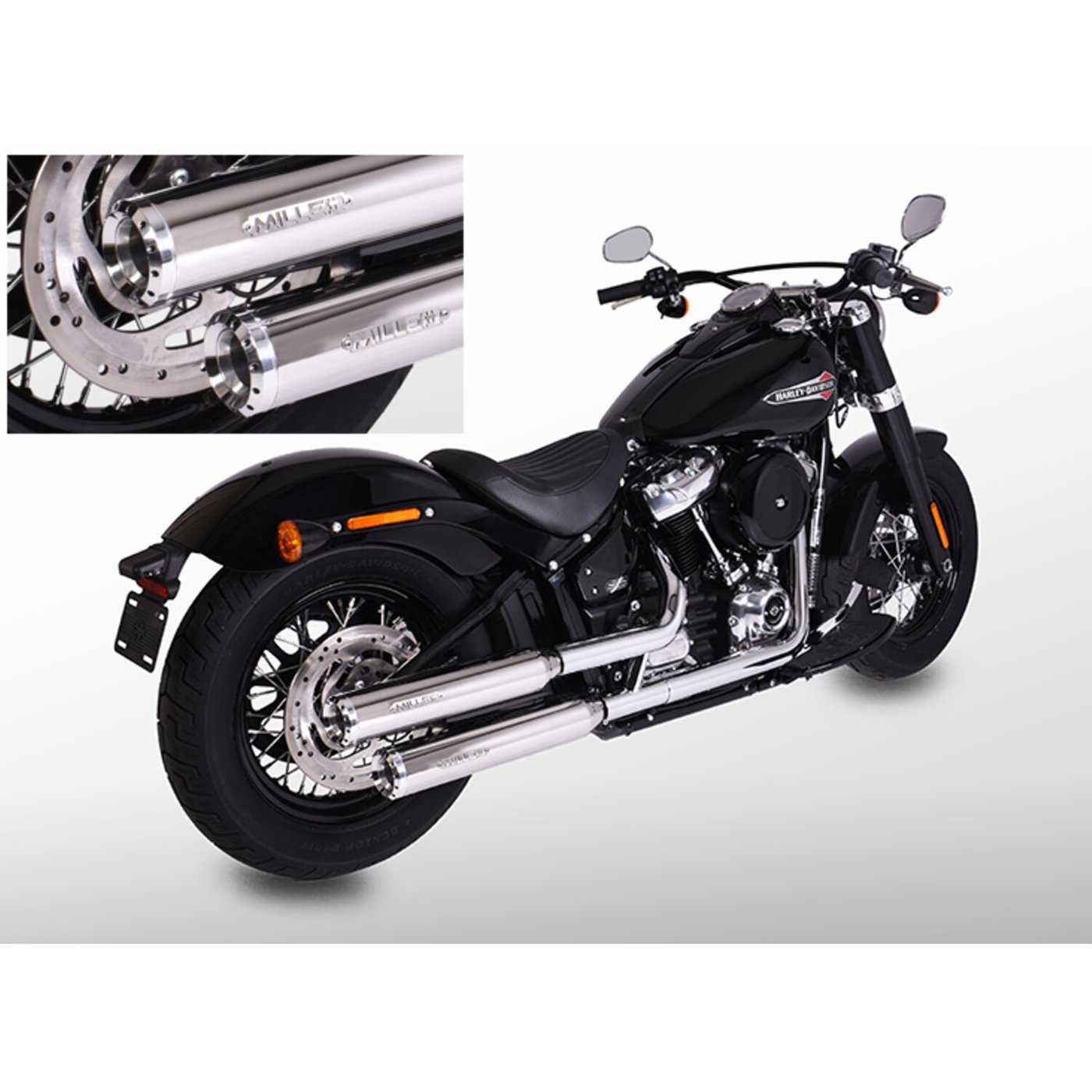 Miller Exhaust Miller, Independence slip-on mufflers. Euro 4. Polished