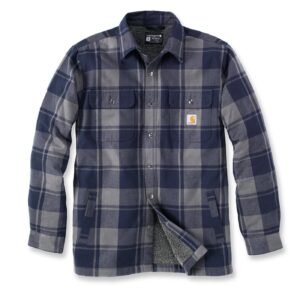 Carhartt Carhartt Flannel sherpa-lined shirt navy