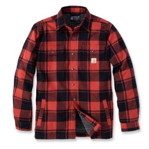 Carhartt Carhartt Flannel sherpa-lined shirt red ochre
