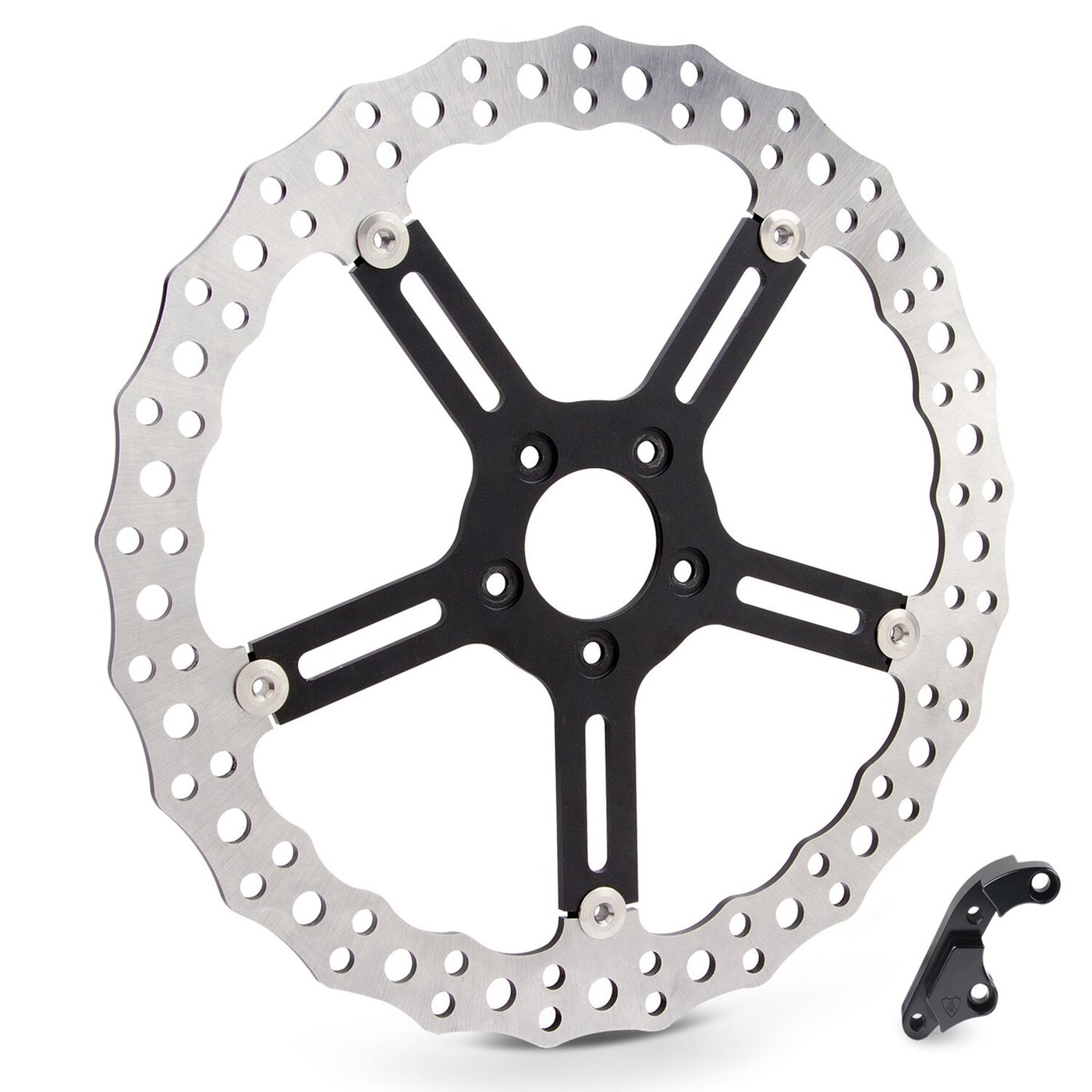 Arlen Ness Arlen Ness, 15" Jagged front Big Brake rotor kit. Left side