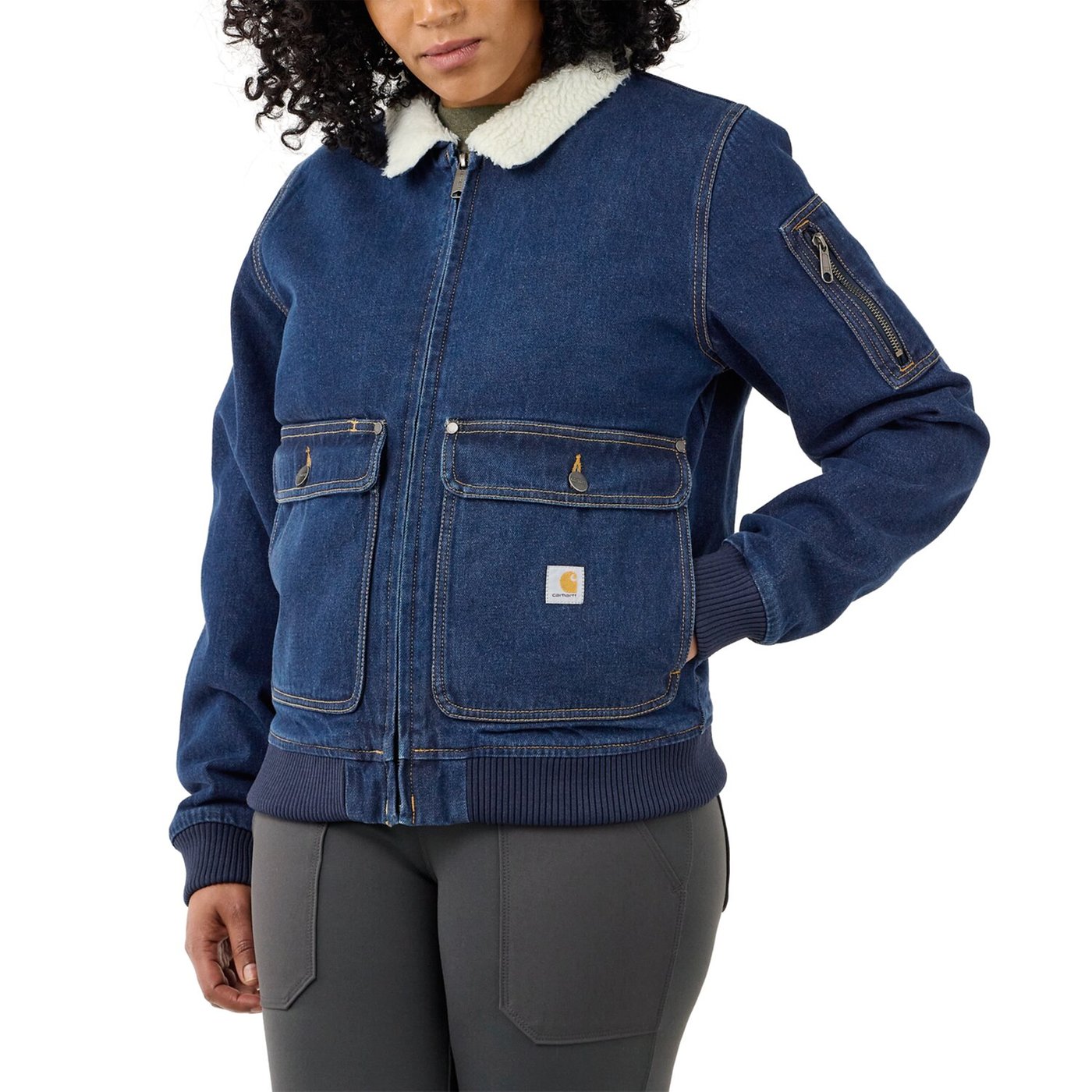 Carhartt Carhartt Relaxed Fit Denim Sherpa Lined female jacket beech - Image 2