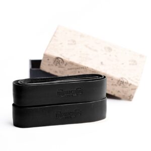 Tripmachine Trip Machine, leather handlebar grip wraps. Black