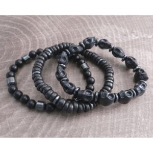 Amigaz Amigaz Stone Skull 3 pack with Hematite Accent