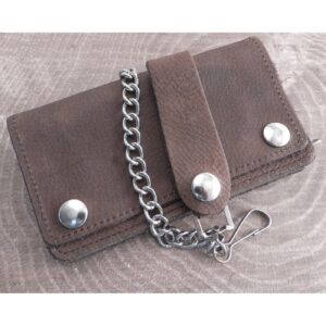 Amigaz Amigaz Chain Wallet Brown Leather Soft 6"