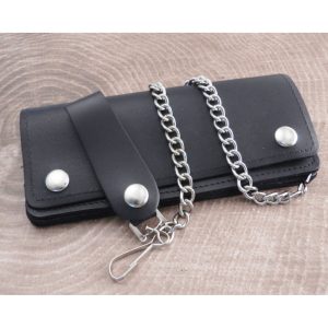 Amigaz Amigaz Chain Wallet Long 7" Black Leather