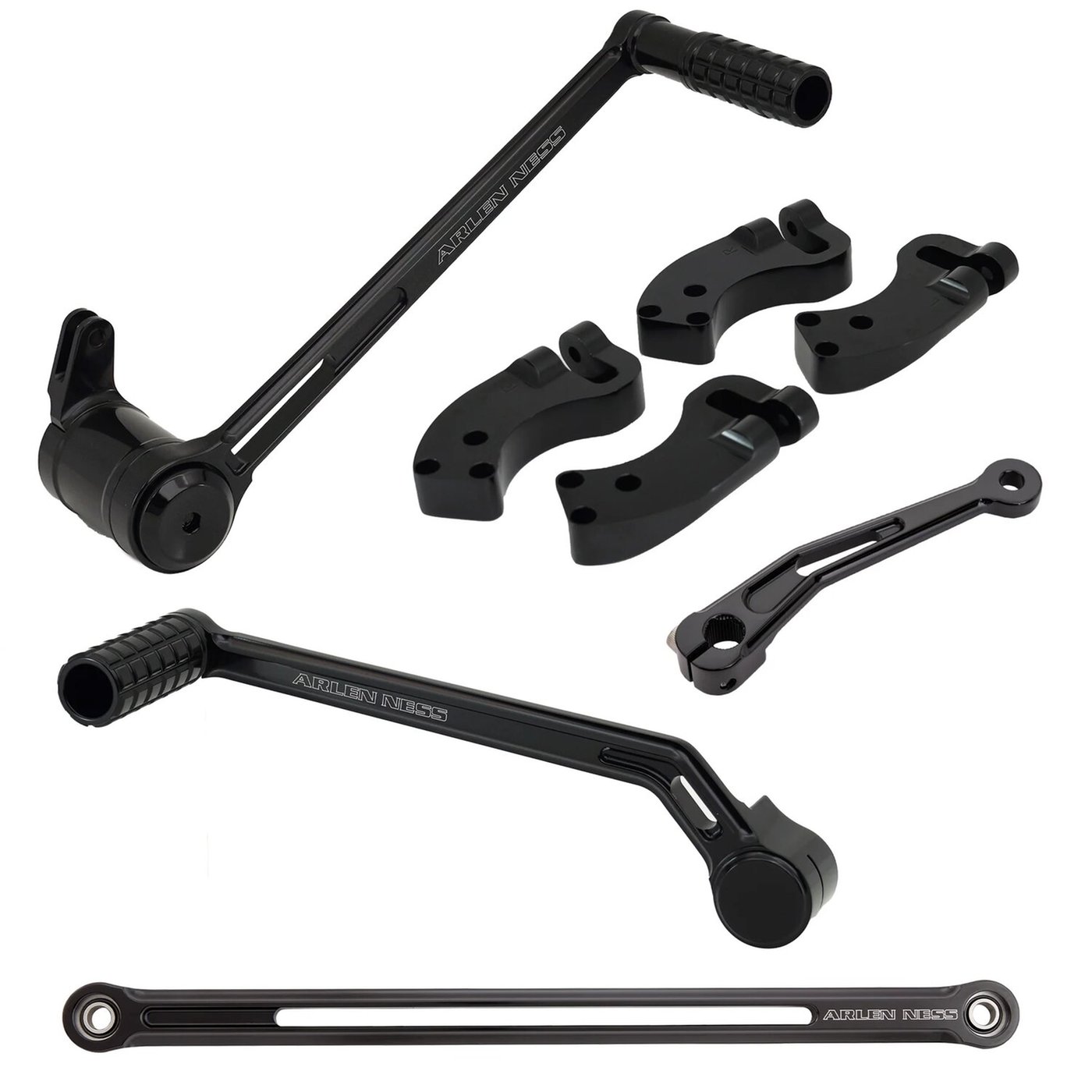 Arlen Ness Arlen Ness, +3" extended foot control kit. Black