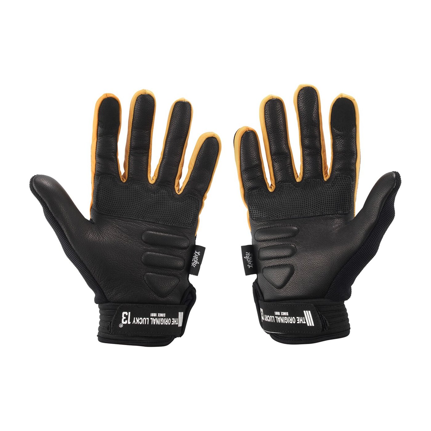 Lucky 13 Lucky 13 Pirate Skull gloves black /yellow - Image 2