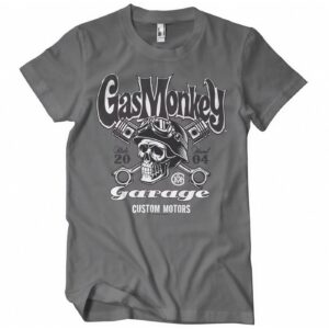 Gas Monkeys Garage GMG Custom motors skull t-shirt dark grey