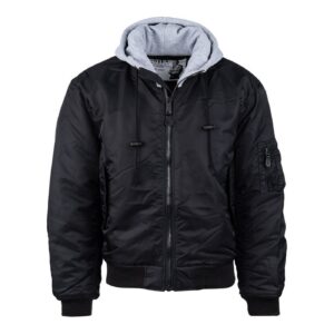 Army Surplus MA-1 Bomber hooded flight jacket black