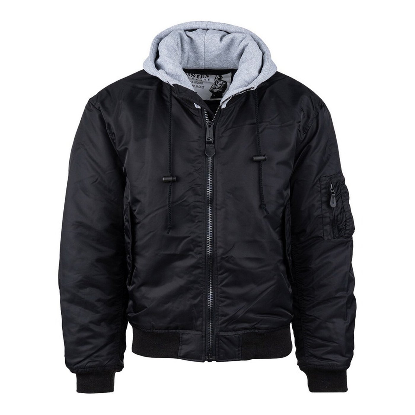 Army Surplus MA-1 Bomber hooded flight jacket black